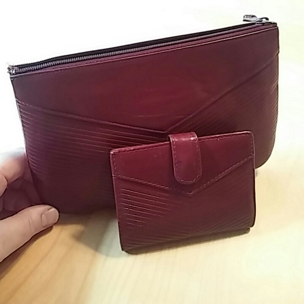 Vintage Leather Make-Up Clutch & Credit Card Folio - Picture 4 of 13